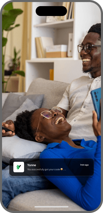 Yonne app notification: you successfully got your code